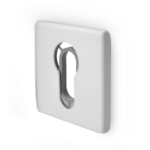 Bocchetta Quadra Foro Yale per Cilindro Europeo d.50x50x5h Ral 9016 Bianco Opaco  Fimet Maniglie